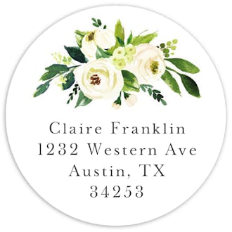 Framed Floral Round Address Sticky