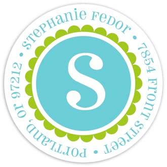Simply Scalloped - Ocean Round Address Sticky