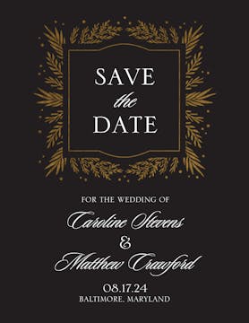 Gilded Garden Foil-Pressed Save the Date
