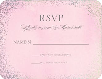 Confetti Pink Foil Pressed Reply Card