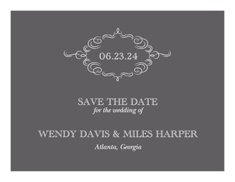 Sophisticated Flourish Save The Date Card