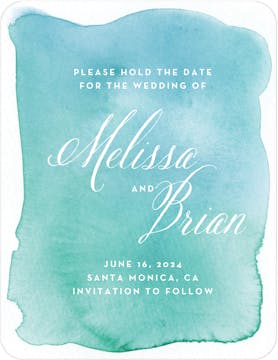 Watercolor Wash Save The Date Card