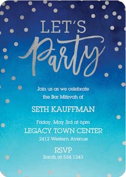 Let's Party Foil Pressed Invitation