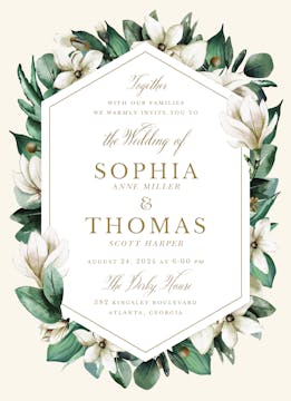 Southern Magnolia Wedding Invitation