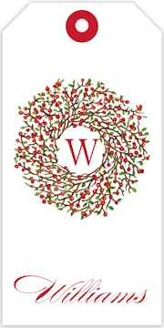 Berry Wreath Hanging Gift Tag