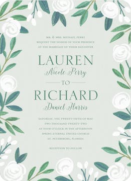Chalk Flowers Wedding Invitation