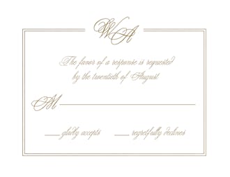Intertwined Love Foil Pressed Reply Card