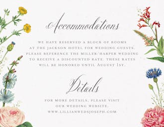 Wildflowers Reception Card