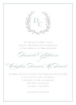 Provincial Garland Wedding Invitation