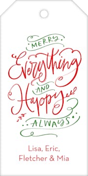 Merry Everything and Happy Always Hanging Gift Tag