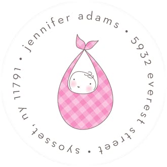 Special Delivery - Pink Round Address Sticky