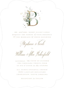Ethereal Initial Wedding Invitation