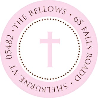 Dressed To Be Blessed Pink Round Address Sticky
