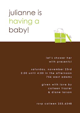 Baby Surprise Green Baby Shower Invitation
