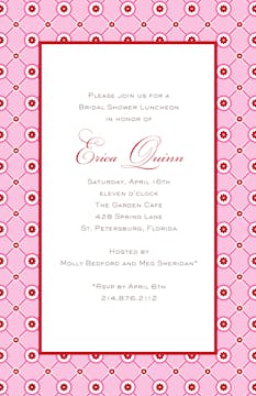 Lattice Bloom - Pink Invitation