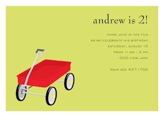Red Wagon Party Party Invitation