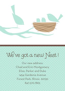 Change Of A Nest Moving Announcement