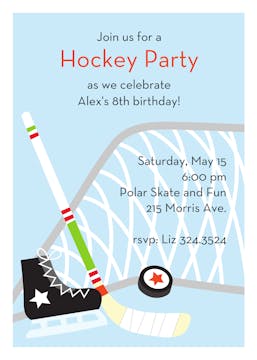 Hockey Star Party Invitation