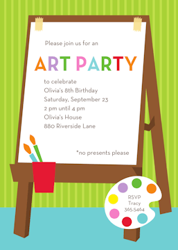 For Art's Sake Party Invitation
