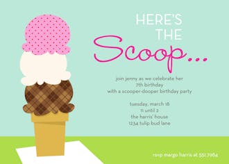 Here's The Scoop Party Invitation