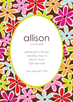 Flower Wow Party Invitation