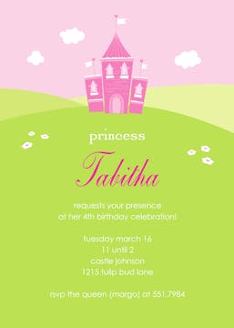 Tabitha's Castle Party Invitation