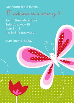 Butterfly Kisses Party Invitation