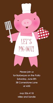 Let's Pig Out Invitation