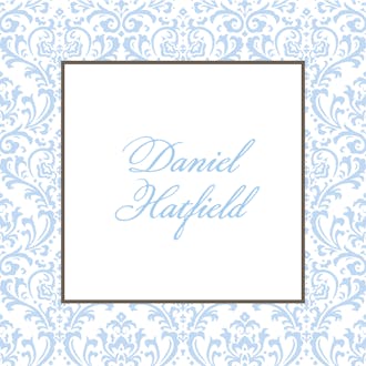 Damask Dream - Blue Folded Enclosure Card 