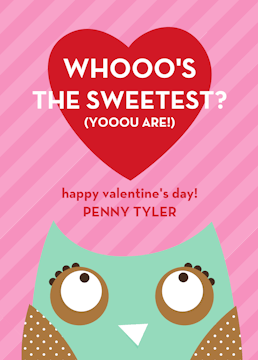 Owl Love You Valentine Flat Card