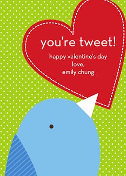 You're Tweet Valentine Flat Card