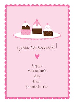 You're Sweet Valentine Flat Card
