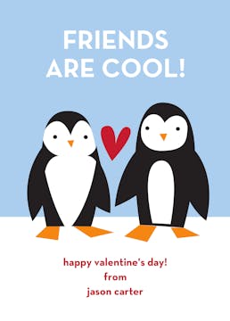 Friends are Cool Valentine Flat Card