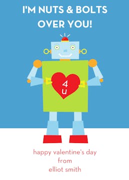 Nuts and Bolts Valentine Flat Card