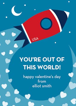 Out of this World! Valentine Flat Card