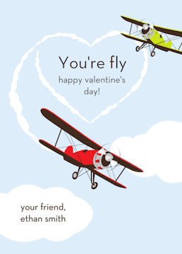 You're Fly Valentine Flat Card