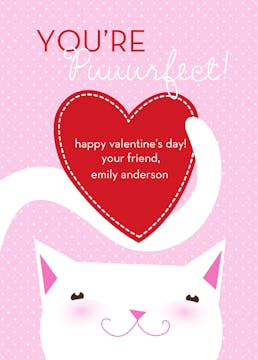 Cats Meow Valentine Flat Card