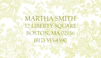Small Summerland Toile Green Calling Card