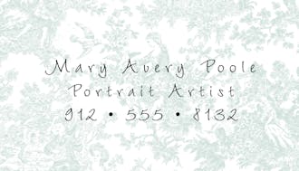Small Summerland Toile Blue Calling Card
