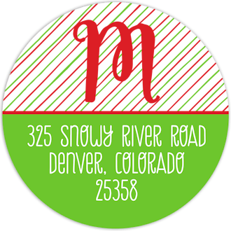 Merry Christmas  Round Return Address Sticker