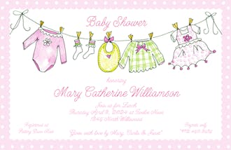 Little Clothes Invitation - Pink