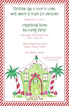 Tropical Palm Candy House Invitation