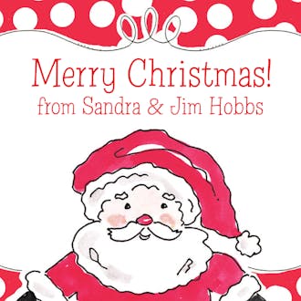 Happy Santa Square Gift Sticker 