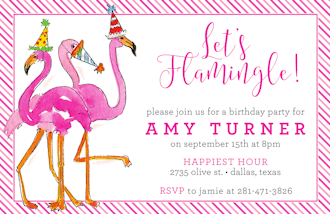 Party Flamingos Invitation