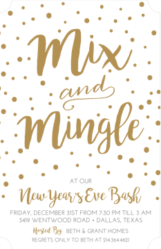 Holiday Mix and Mingle Gold Dots Invitation