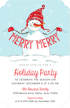 Merry Merry Snowman Invitation