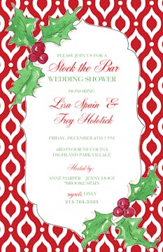 Berries On Red Pattern Invitation