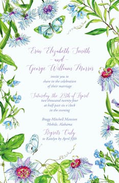 Handpainted Butterfly Garden Invitation