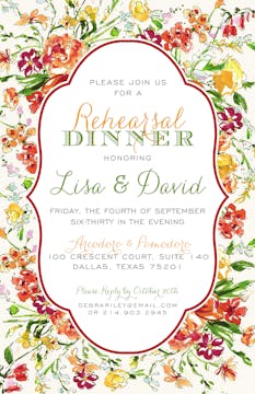 Red and Yellow Floral Mix Invitation