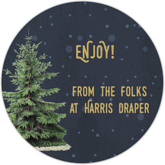 Christmas Tree Round Gift Sticker